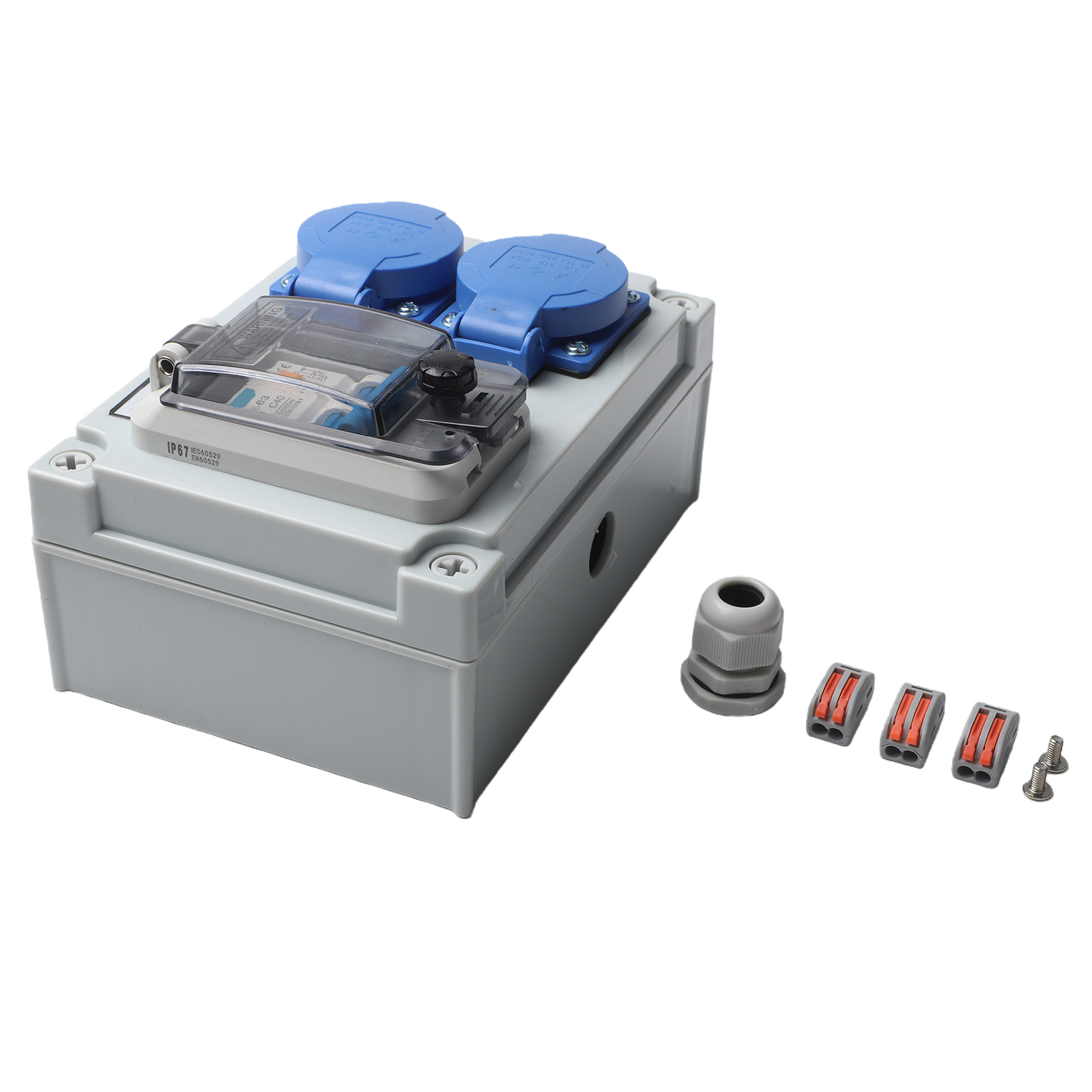Outdoor Power Distributors - Gray Blue Wall Distributor Safe Power