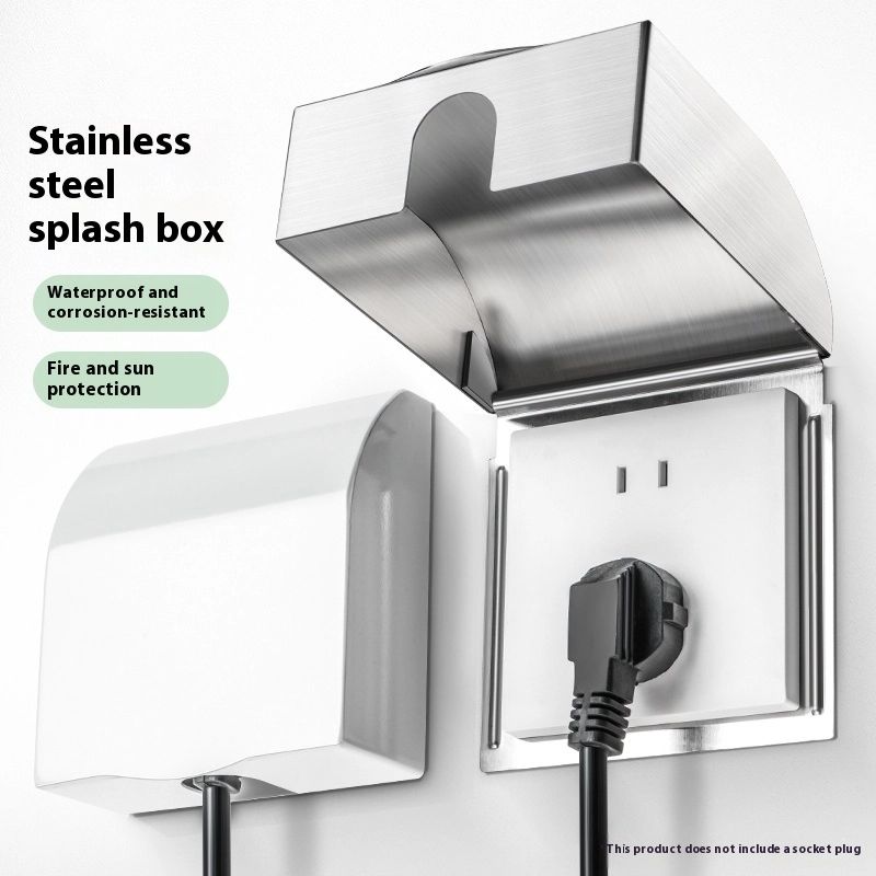 Outdoor Power Adapter - 86 Socket Splashproof Box 304 Stainless