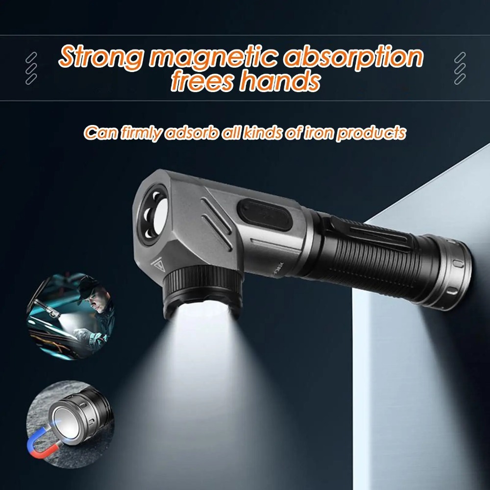 Outdoor Power For Camping - Powerful Mini LED Flashlight 90°Rotatable USB
