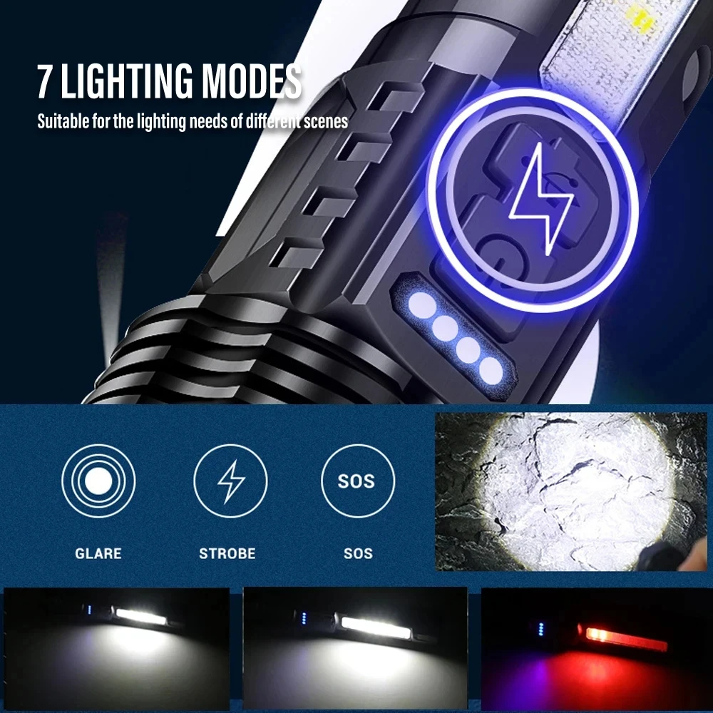 Powerful LED Flashlight Rechar - Outdoor Power For Camping ulasan dan harga