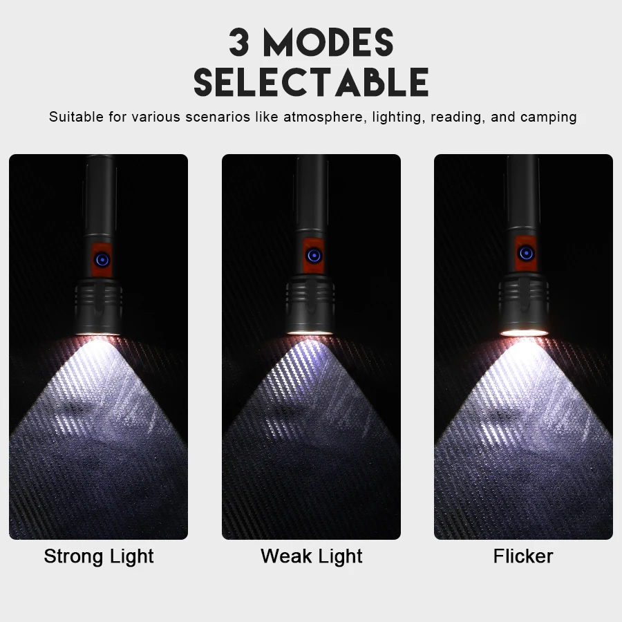 High Power LED Flashlight USB  - Outdoor Power For Camping ulasan dan harga