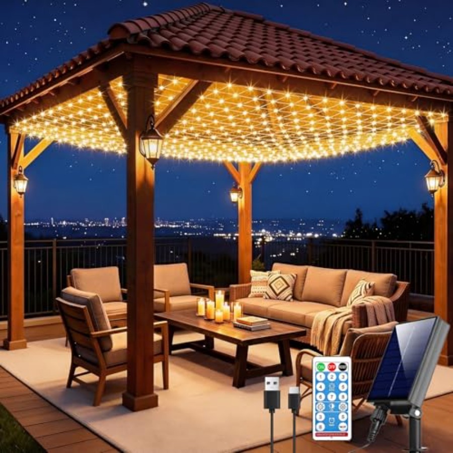 Solar Net Lights, 10x10ft Gaze - Outdoor Power For Gazebo ulasan dan harga