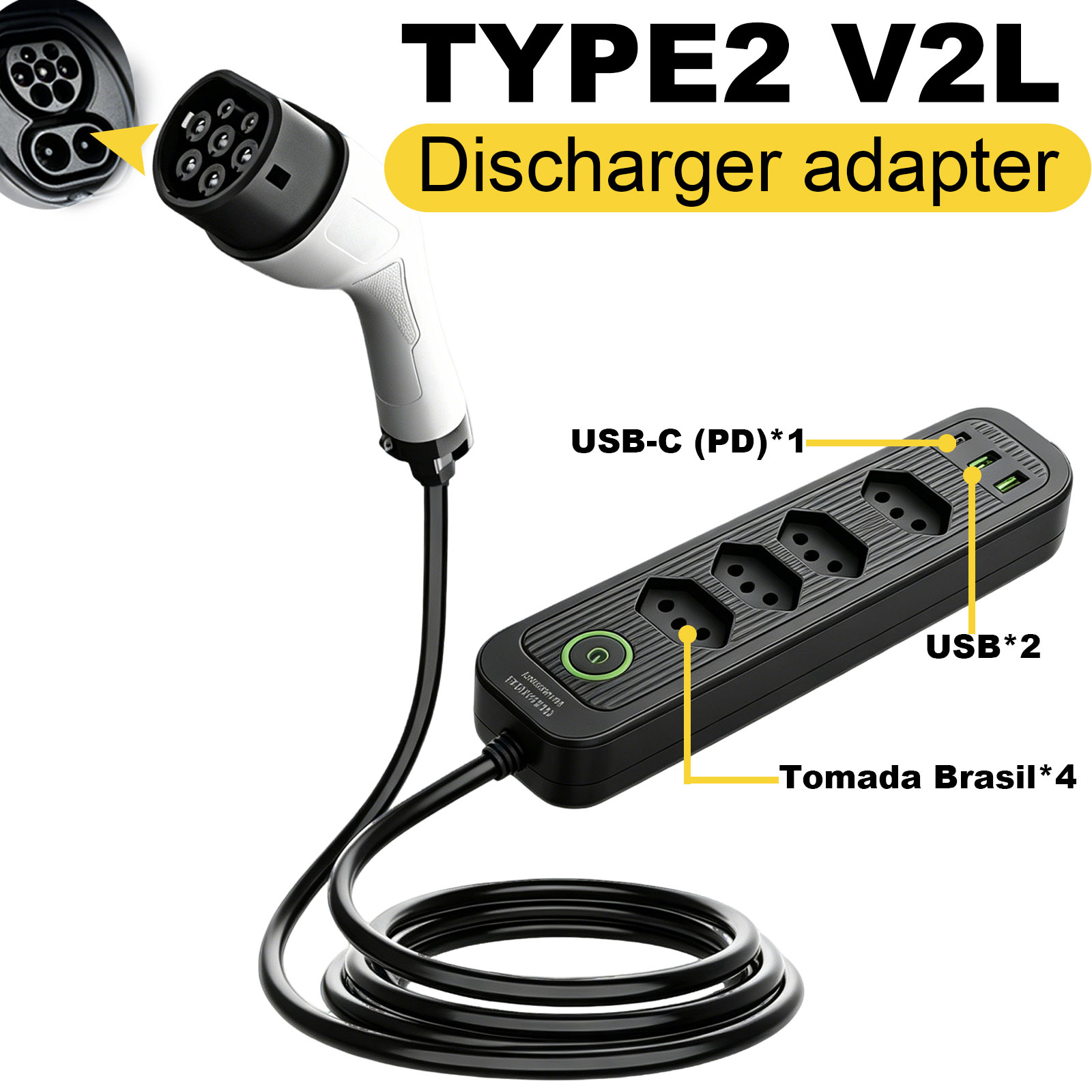 Type2 V2L Discharge Adapter 16 - Outdoor Power Plus ulasan dan harga