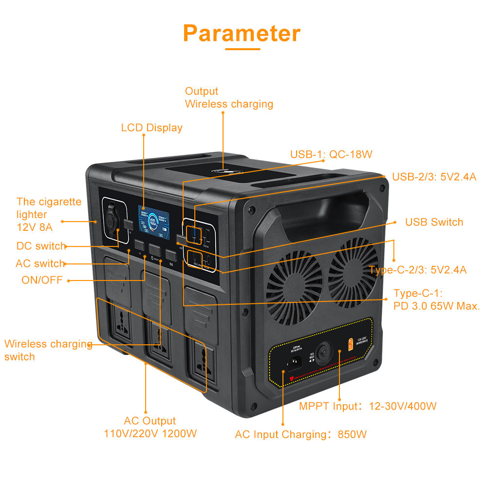 1200W Portable Solar Generator - Outdoor Power For Camping ulasan dan harga