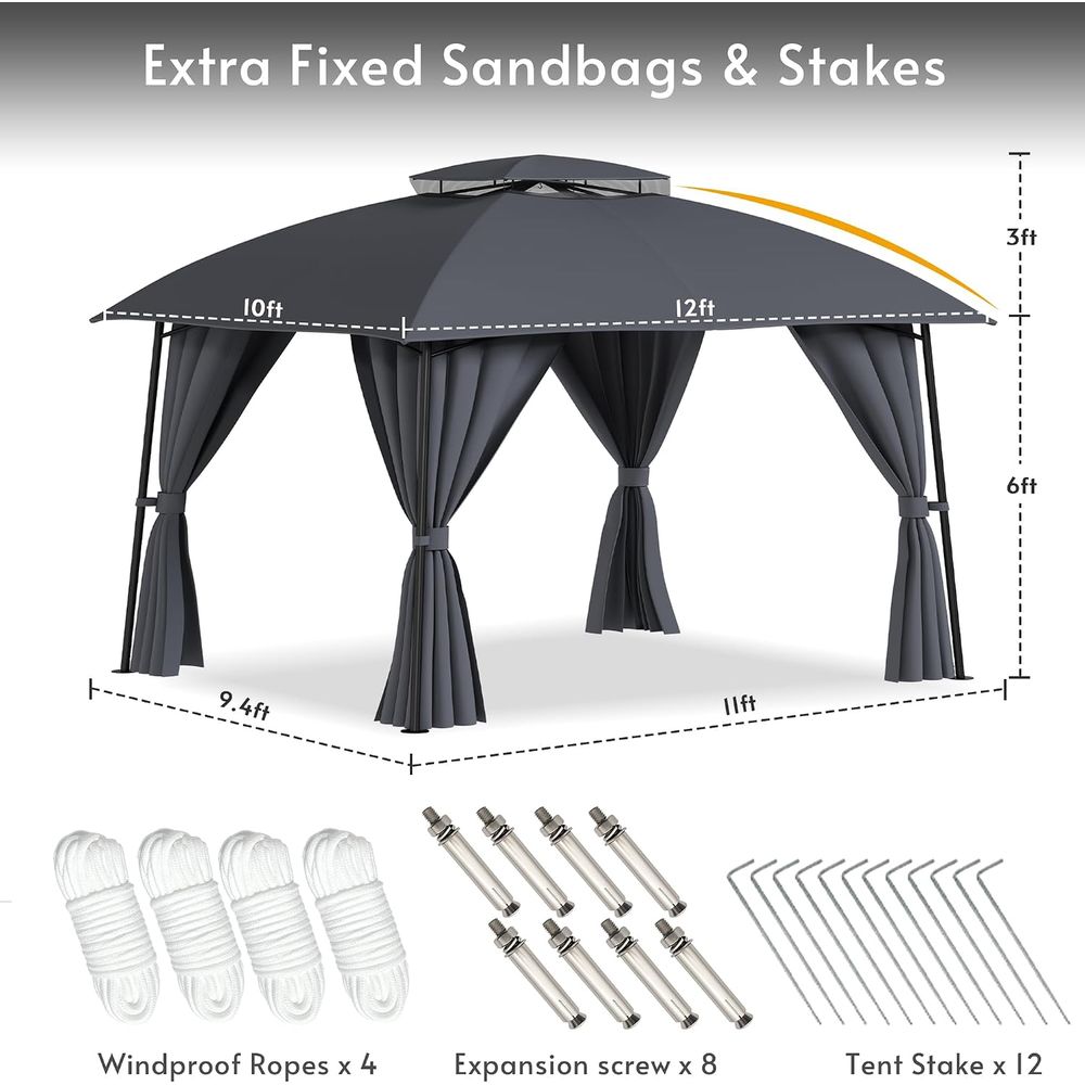 Outdoor Patio Gazebo 1012 with - Outdoor Power For Gazebo ulasan dan harga