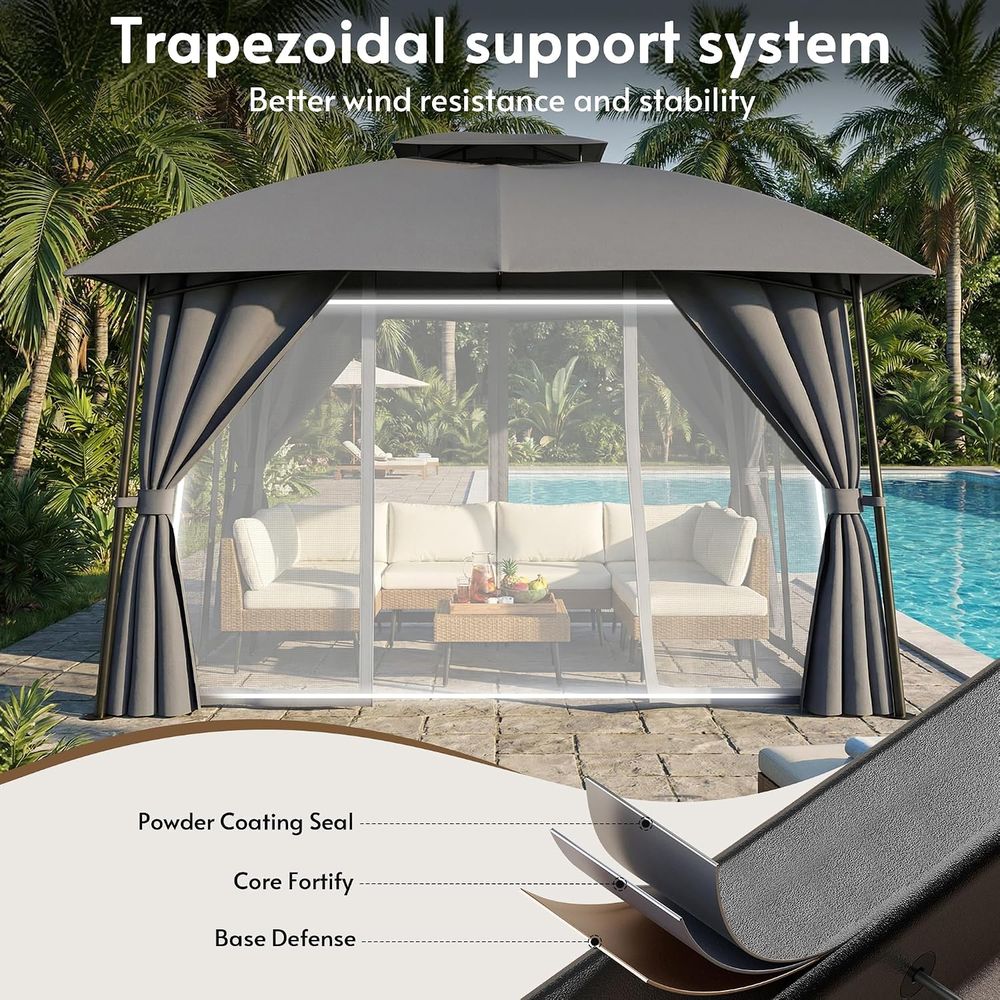 Outdoor Patio Gazebo 1012 with - Outdoor Power For Gazebo ulasan dan harga