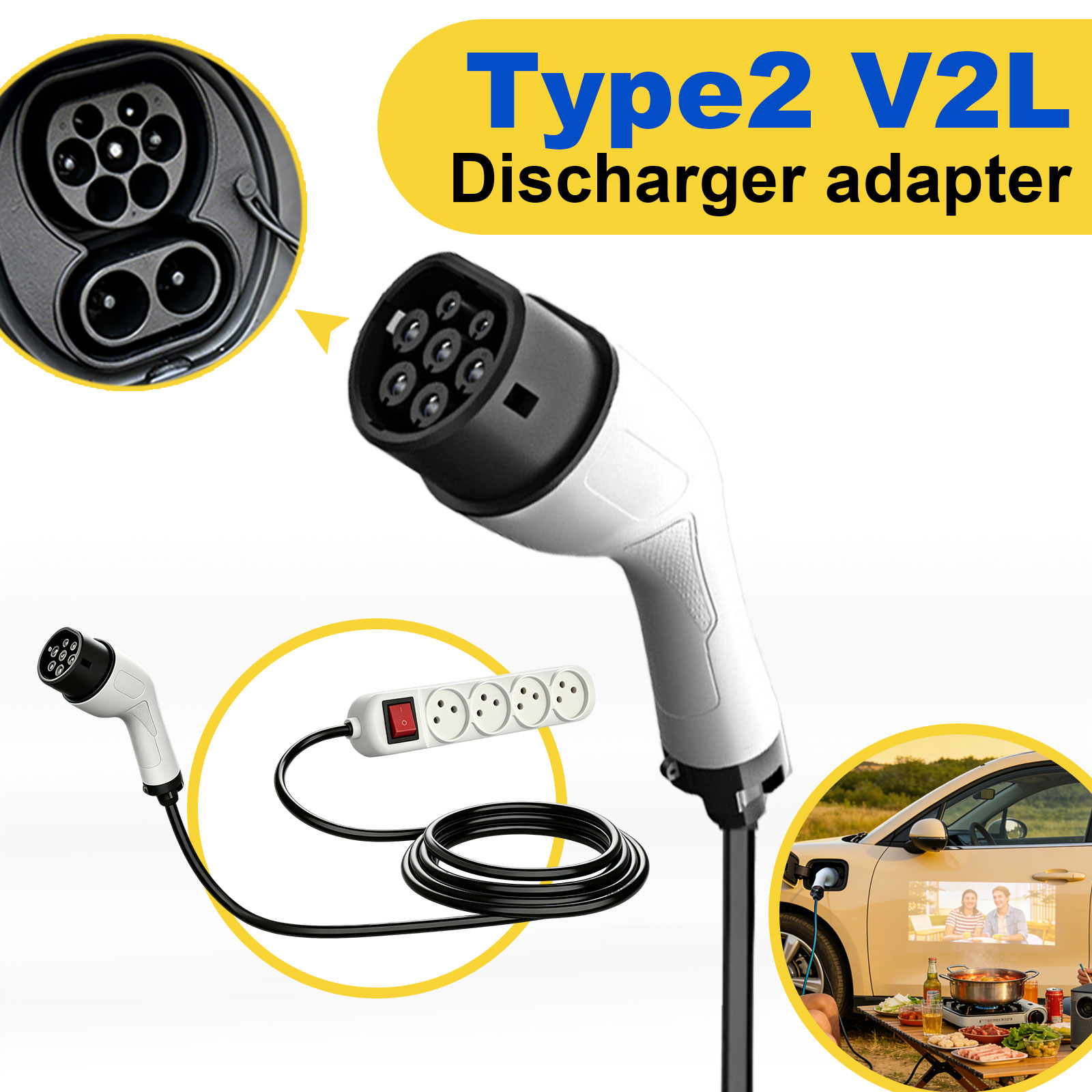 Type2 V2L Discharge Adapter Is - Outdoor Power Adapter ulasan dan harga