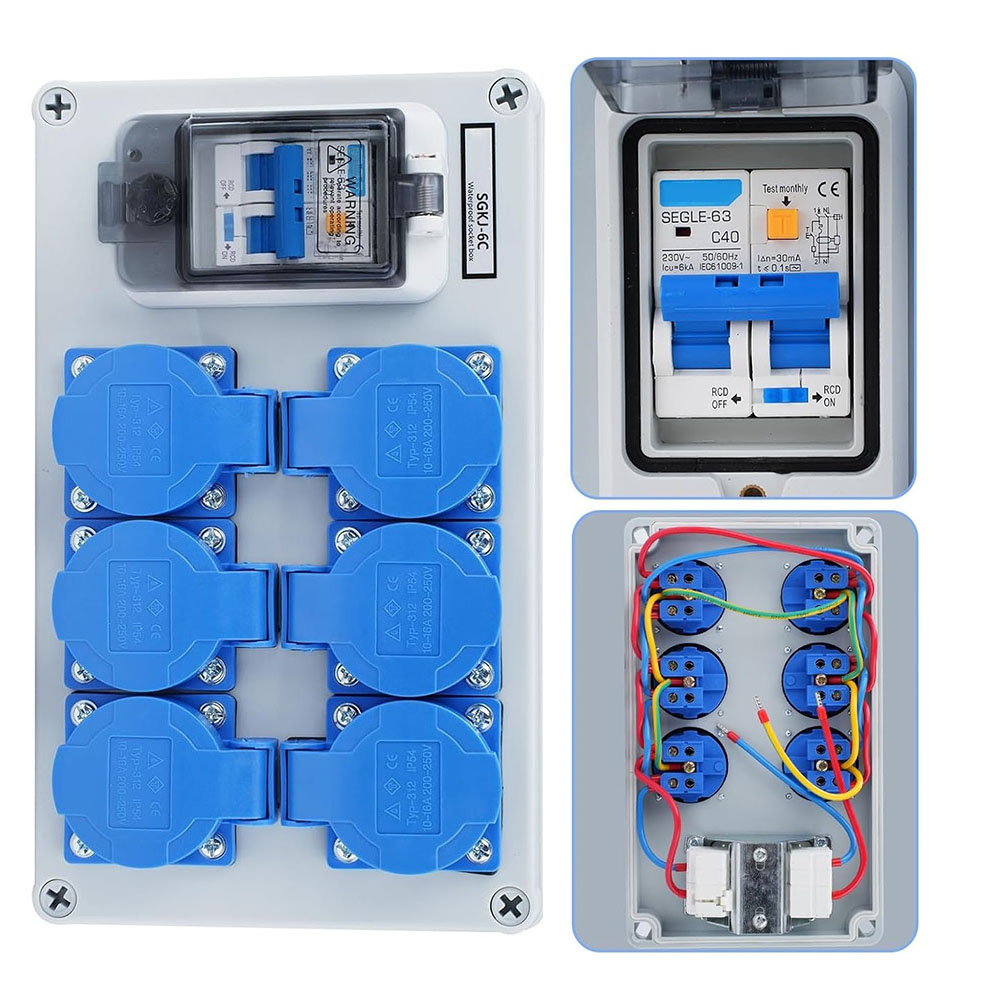 1PC IP54 Wall Mounted 6-Pin Po - Outdoor Power Distributors ulasan dan harga