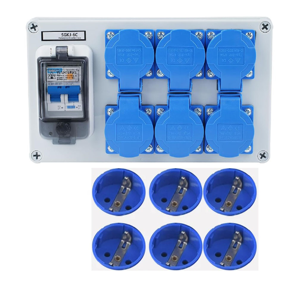 1PC IP54 Wall Mounted 6-Pin Po - Outdoor Power Distributors ulasan dan harga