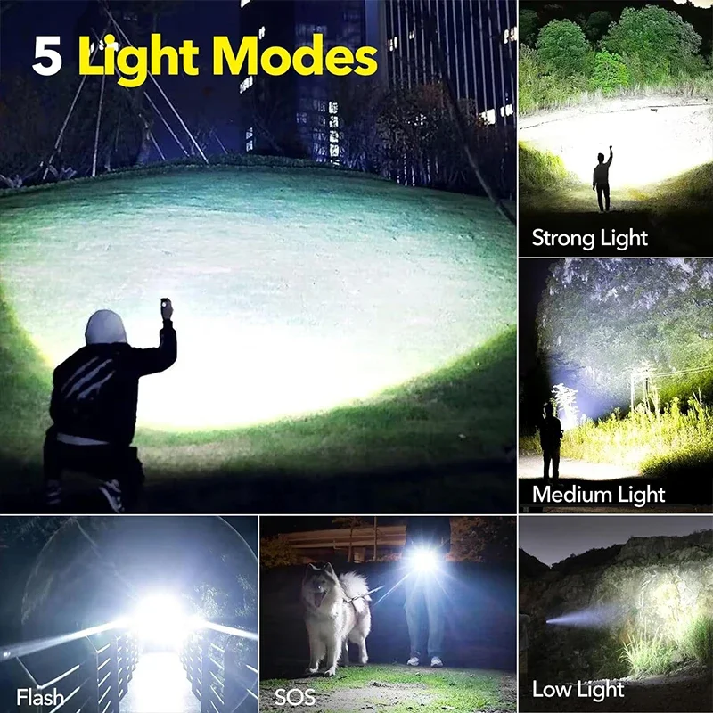 High Power LED Flashlight Rech - Outdoor Power For Camping ulasan dan harga