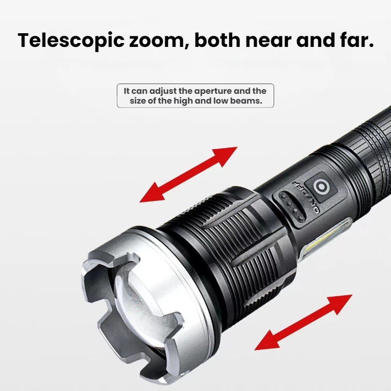 High-power LED Flashlight Tele - Outdoor Power For Camping ulasan dan harga
