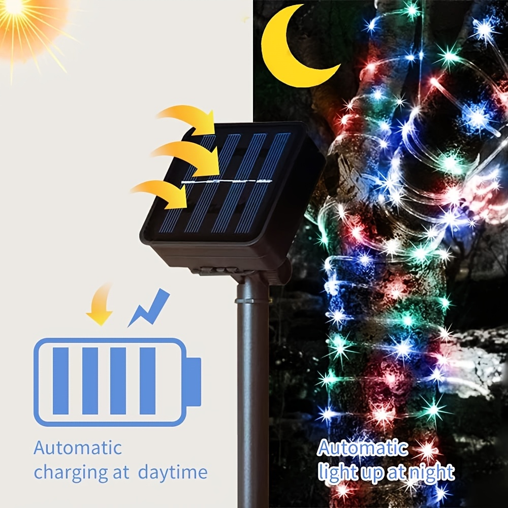 Solar Rope Light 8 Mode Waterp - Outdoor Power For Xmas Lights ulasan dan harga